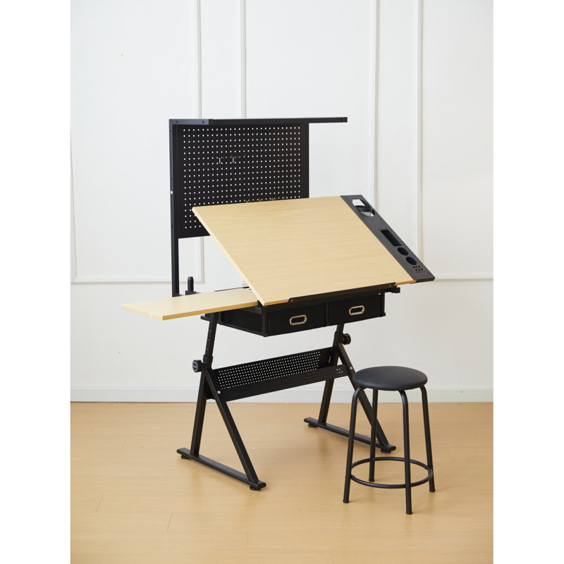Drafting Table With  Metal Perforated Board Pannel