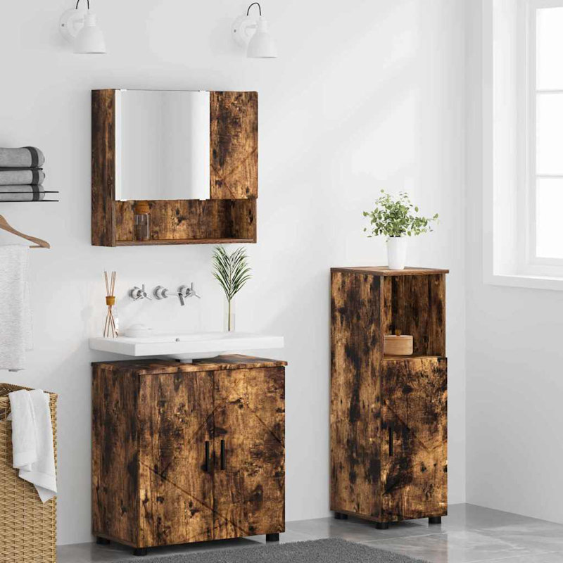 Bathroom Furniture Suite, Dark Wood