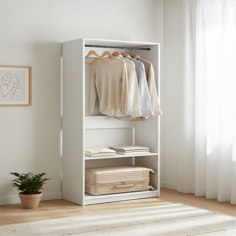 Garde-robe en bois 32 "avec tringles Prosper