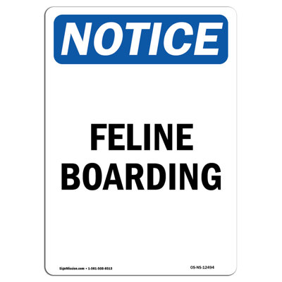 Feline Boarding Aluminum Sign 12 x 18