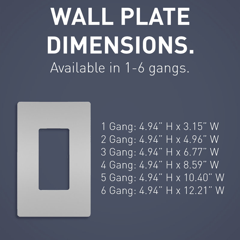 Radiant 6-Gang Rocker Wall Plate, Grey