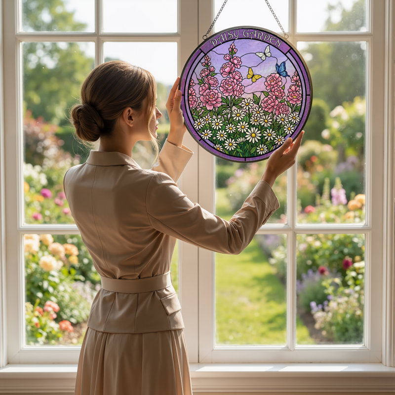Panneau de vitrail de jardin 12 "H 12", H 12 po x l 12 po