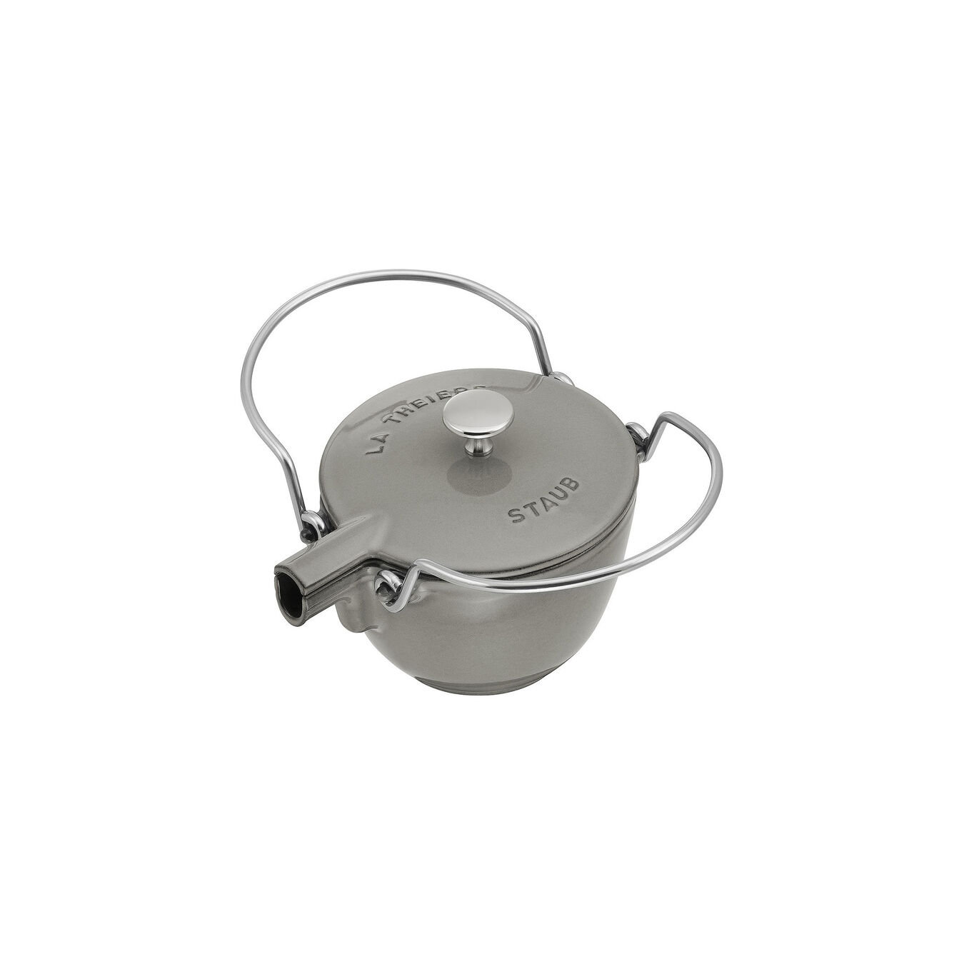 Staub 1qt Cast Iron Round Tea Kettle, Graphite