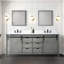 Meuble-lavabo double brun 84 po X P 22 po D, ensemble de comptoir et robinet en marbre de culture-117970924-117970927
