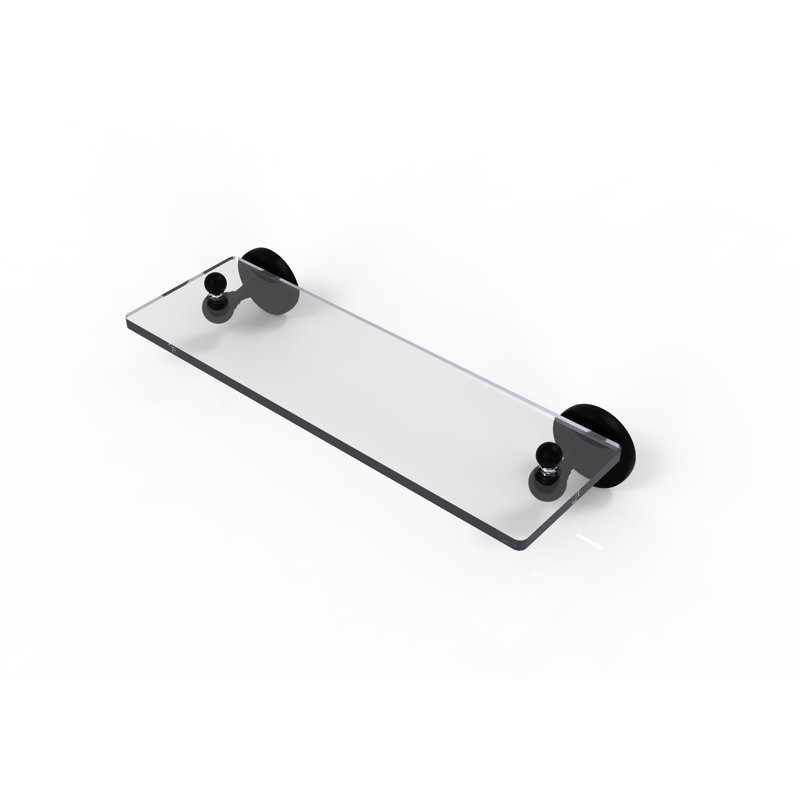 Godoy Industrial Pipe Shelves, Matte Black, 16 Inch