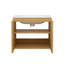 Meuble-lavabo flottant mural 24 po avec lavabo en céramique, noyer naturel, bois massif-262327034-262327032