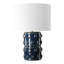 Lampe de table, motifs de blocs en relief 3D, abat-jour en lin blanc, bleu 23 pouces