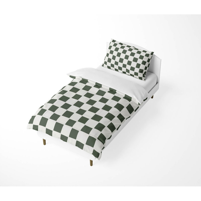 Checkered Comforter Set, Green