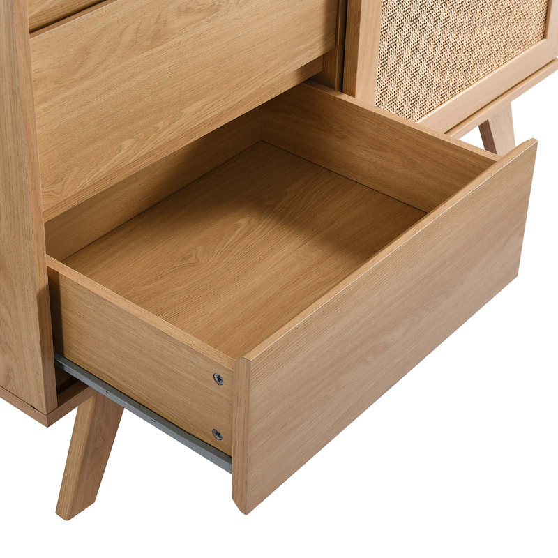 Soma 40" Oak Rattan Weave Accent Cabinet