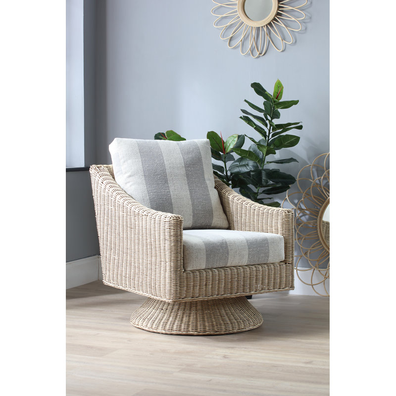 Dupond Wicker Swivel Armchair