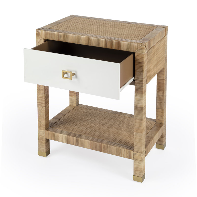 Corfu 1 Drawer Natural Rattan Nightstand
