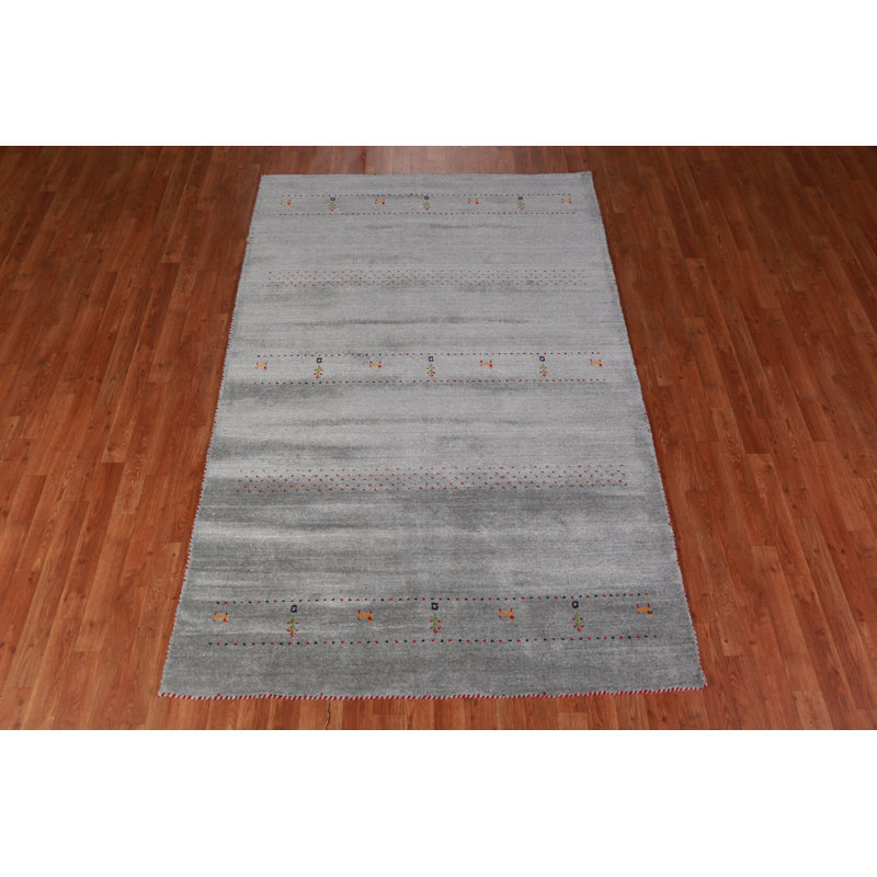 Tapis gris Kathya Gabbeh 5 x 8
