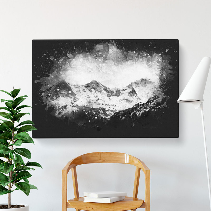 Mountain In Switzerland - Wrapped Canvas Painting, 40cm H x 60cm W x 3cm D