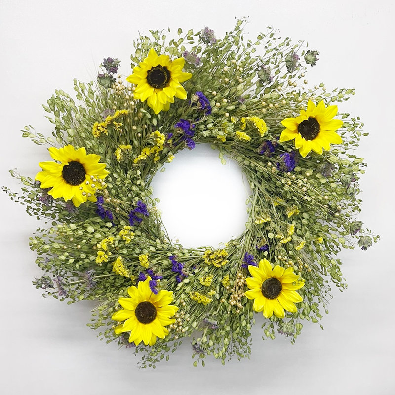 Handcrafted Dried Wreath, 26" H x 26" W x 5" D