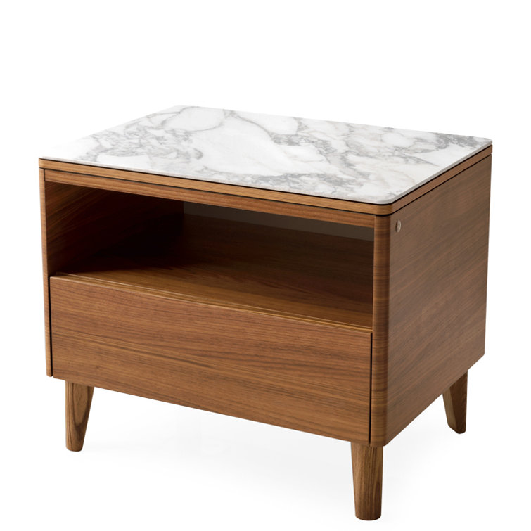 Boston Nightstand with 1 Drawer and Open Compartment