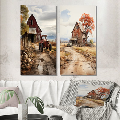 «Barns Rustic Charm VI», 2 pièces