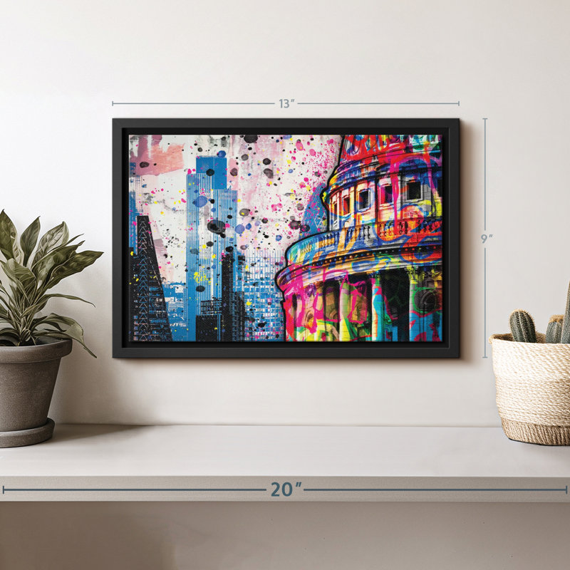 «London Cabins», reproduction de peinture sur toile, H 9 po x l 13 po