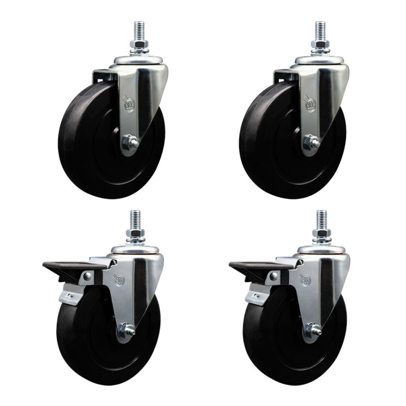 Roulettes en caoutchouc pivotantes 10 mm