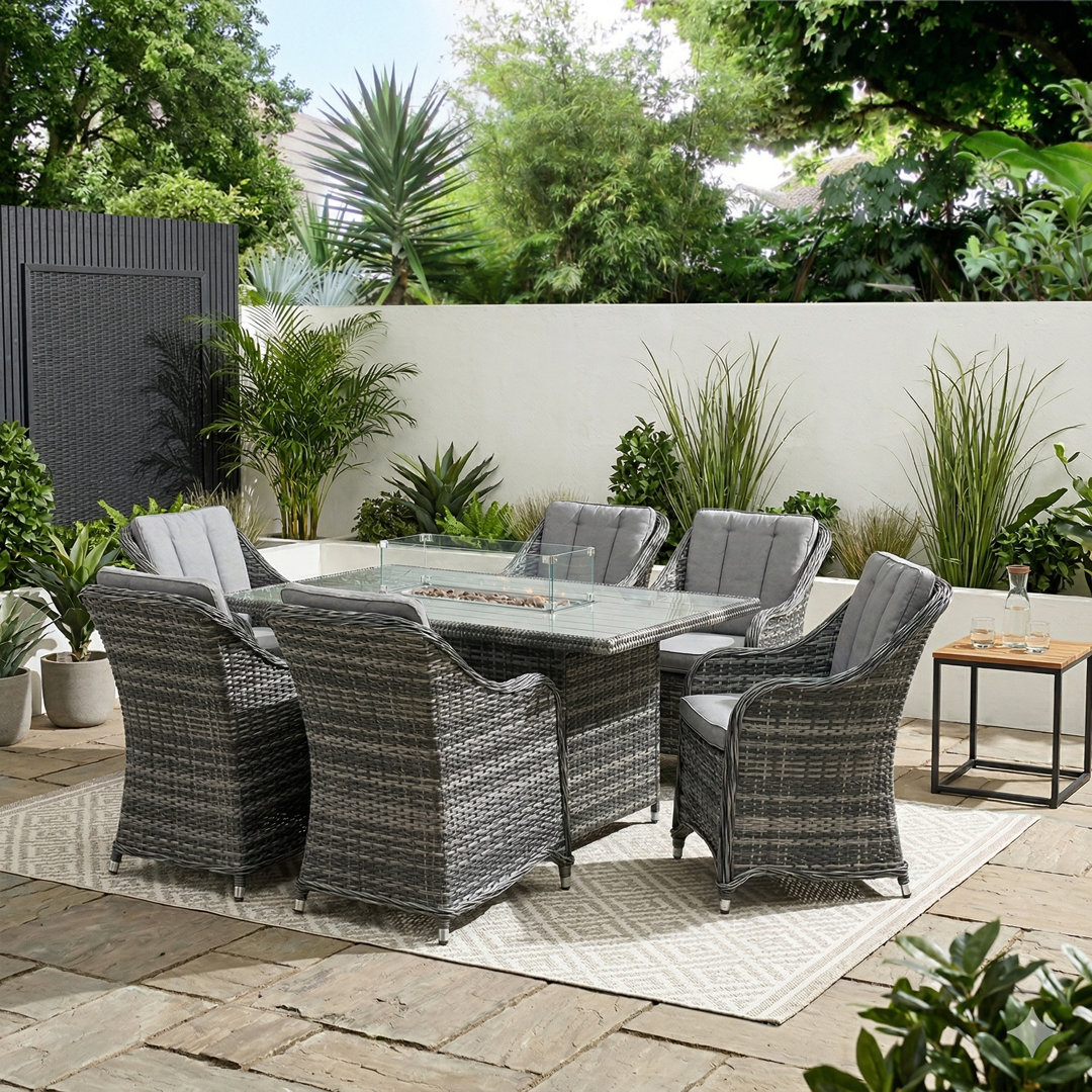 Rectangular 7 - Piece 6 - Person 160Cm L Outdoor Lounge Table Set