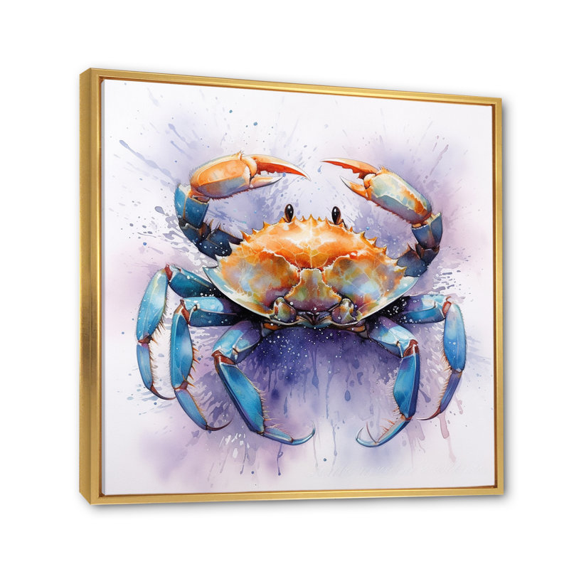 Crab Beachcombers VI sur impression sur toile, H 30 po x l 30 po x P 1 po, Cadre flottant doré