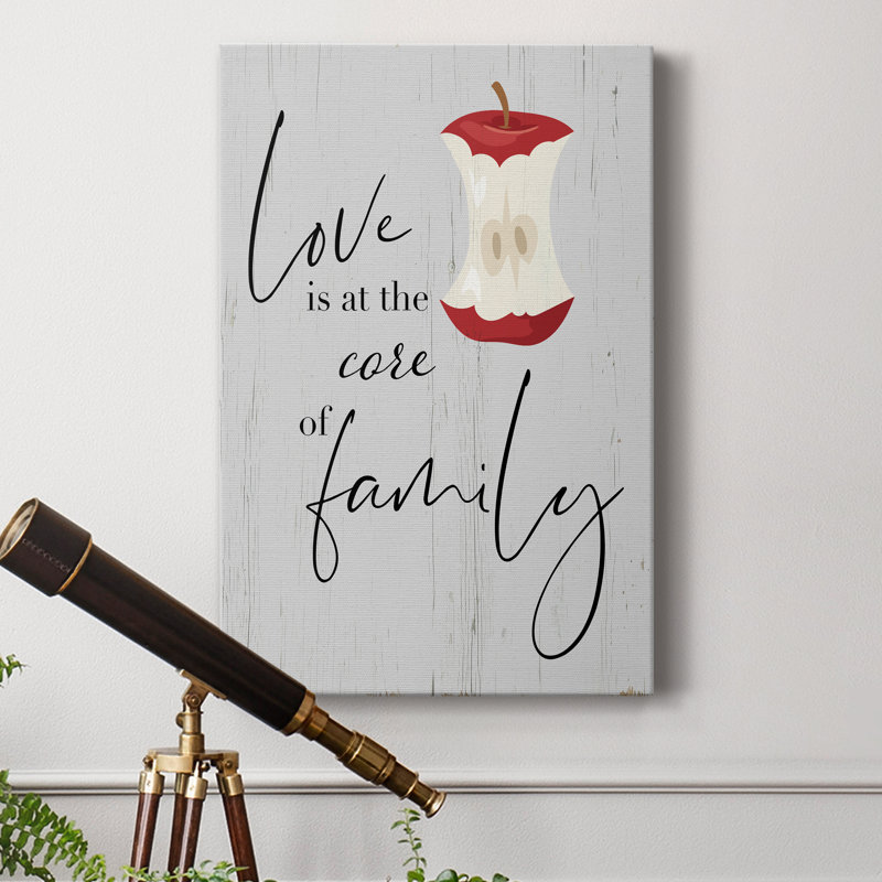 Core of Family - Art textuel sur toile tendue, H 27 po x l 18 po x P 1 po