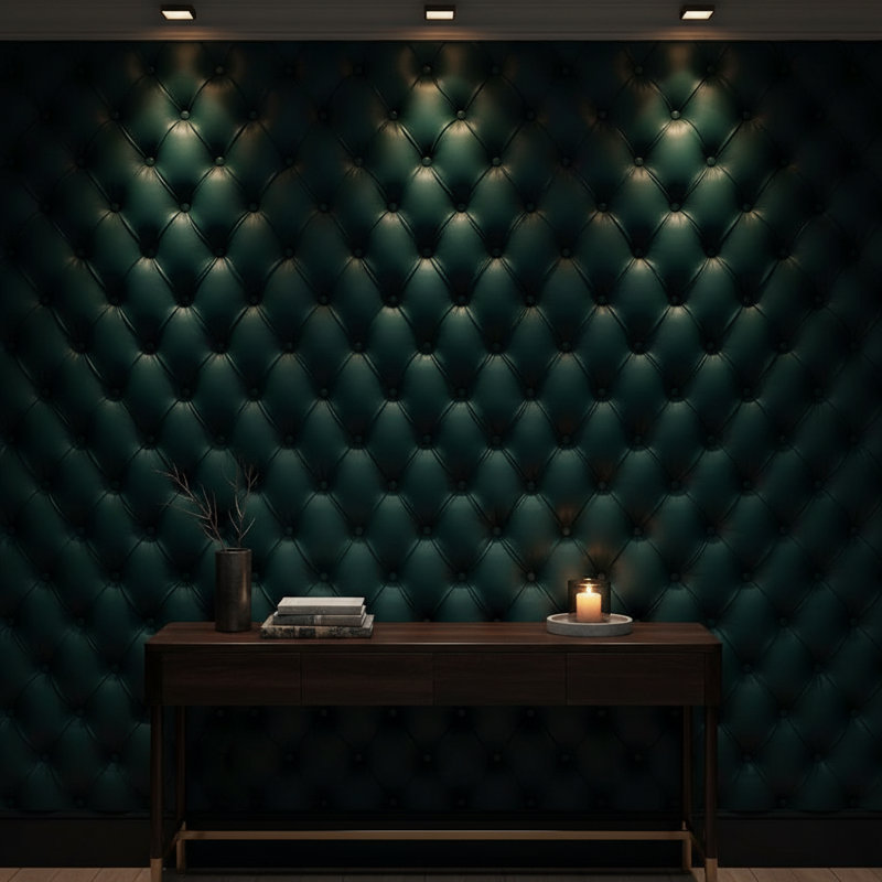 Papier peint touffeté, décoration murale luxueuse et matelassée