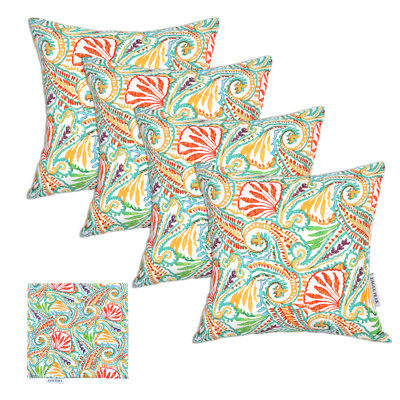 Coussins décoratifs, motif cachemire blanc