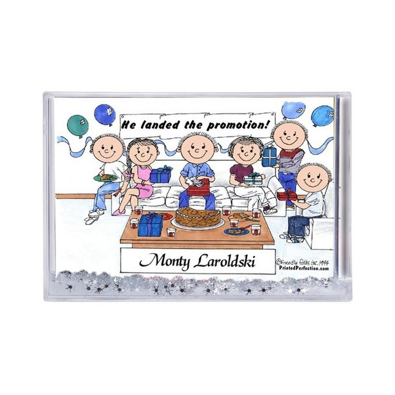 Cadeau de fête personnalisé - cadre de boule à neige mâle MINI, Oui, H 2,5 po x l 3,75 po x P 1 po