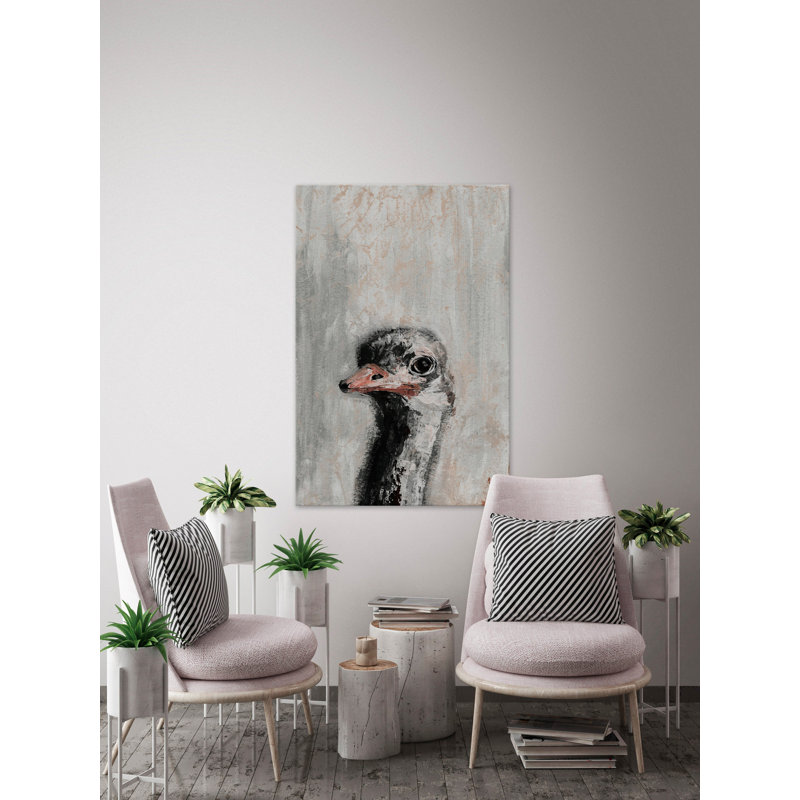 Sisto «Ostrich You Cute», reproduction sur toile tendue, H 12 po x l 8 po x P 1,5 po