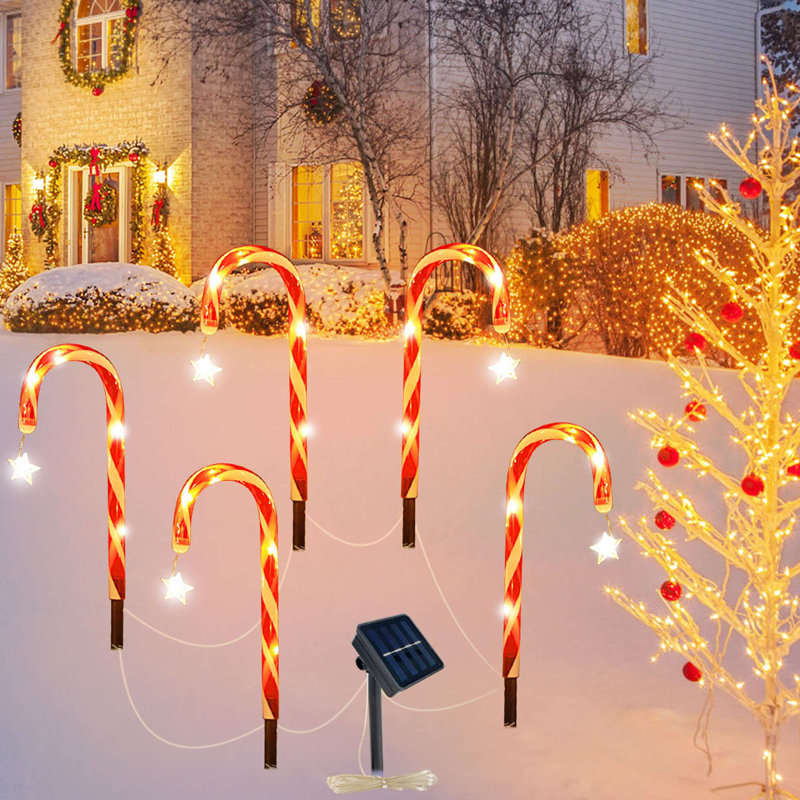 Paquet de 5 décorations solaires imperméables pour Noël
