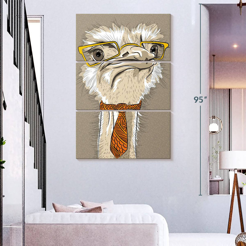 Brampt Nerdy Ostrich, 74" H x 48" W