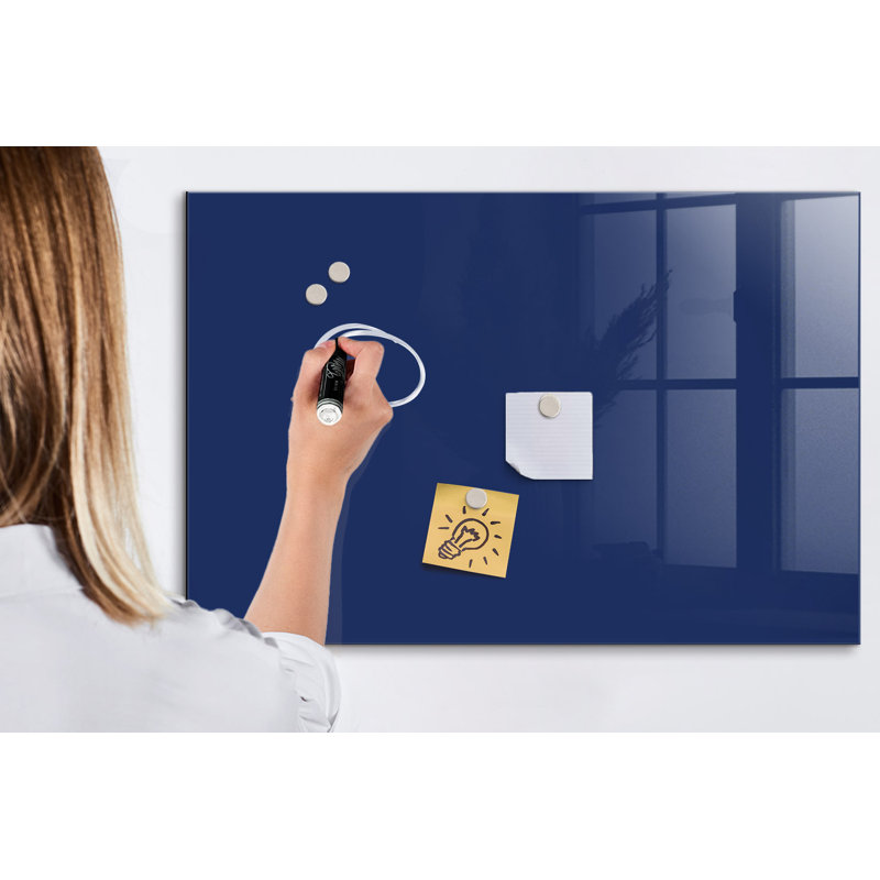 Magnetic Glass Dry Erase Board, Blue