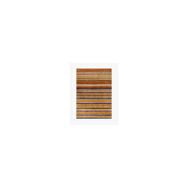 Striped Wool Hand Knotted Area Rug, 1.80m x 1.20m