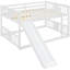 Lit double superposé avec glissade en blanc - Qualité et élégance du mobilier de chambre à coucher