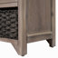 Banc de rangement avec panier amovible et 2 tiroirs, banc à chaussures entièrement assemblé avec coussin amovible (blanc délavé)