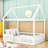 Full Wood House Bed with Fence-1895710350