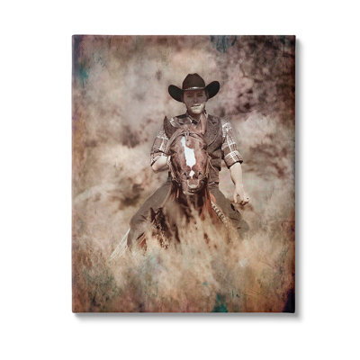 "Gallopard Cowboy Portrait" par Jerry Cowart sur toile