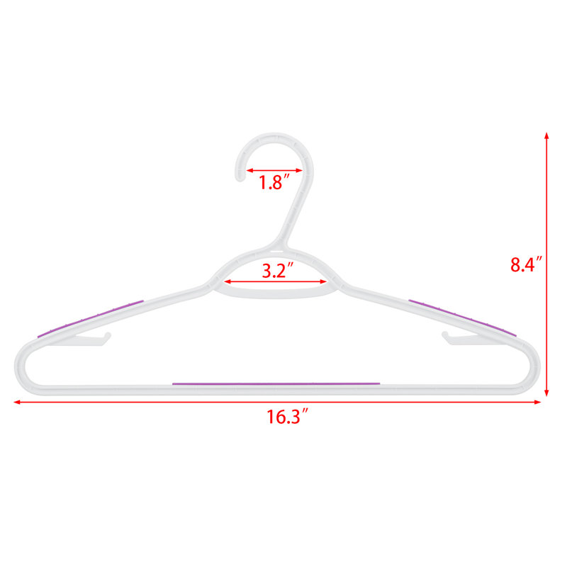Cintre standard en plastique anti-dérapant Kuper, Mauve