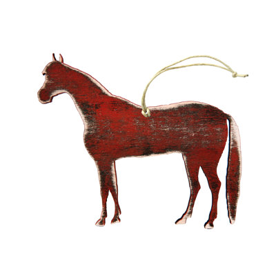 Ornement en bois pony rustique
