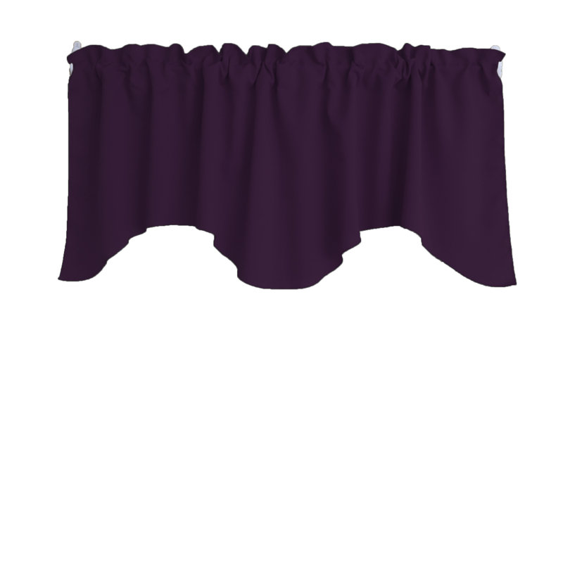 Scalloped 58'' W Window Valance, Plum