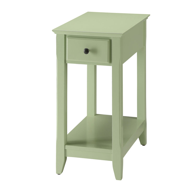 Compact Accent Table With Drawer And Extra Shelf Space Rectangular Storage Option For Homes
