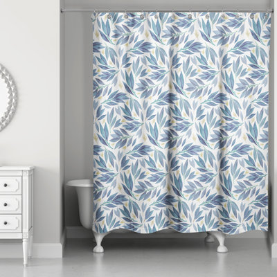 Rideau de douche simple feuilles florales Lecanto