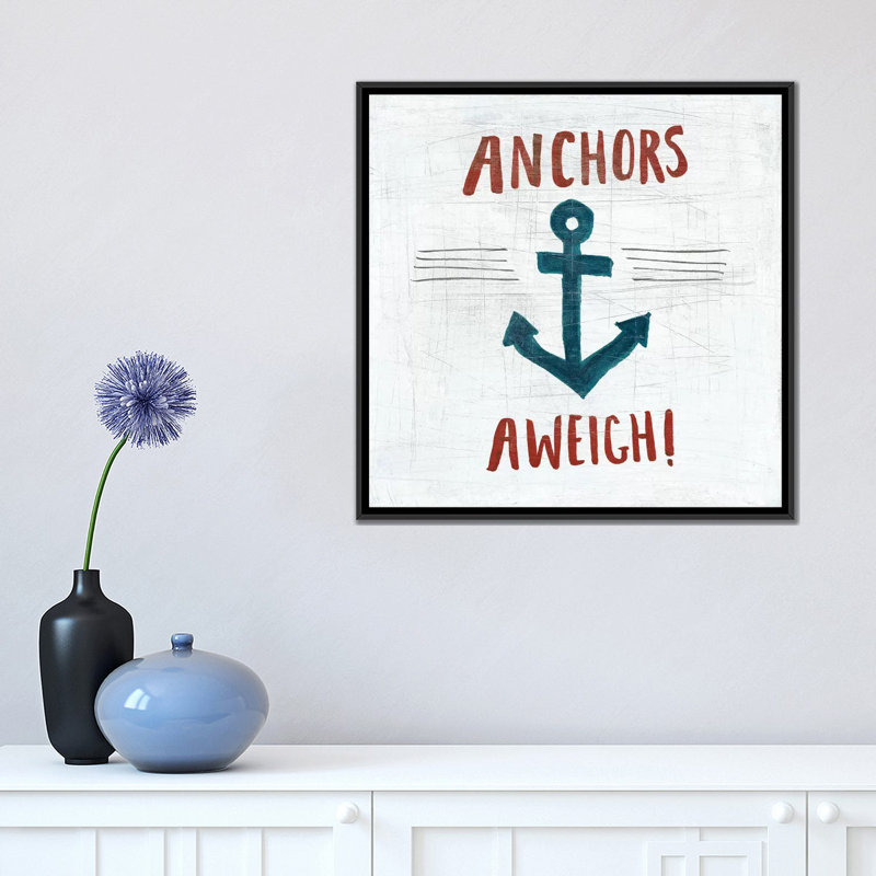 « ahoy vi », impression sur toile, H 26 po x l 26 po x P 1,5 po, Toile encadrée noire, Pas de tapis