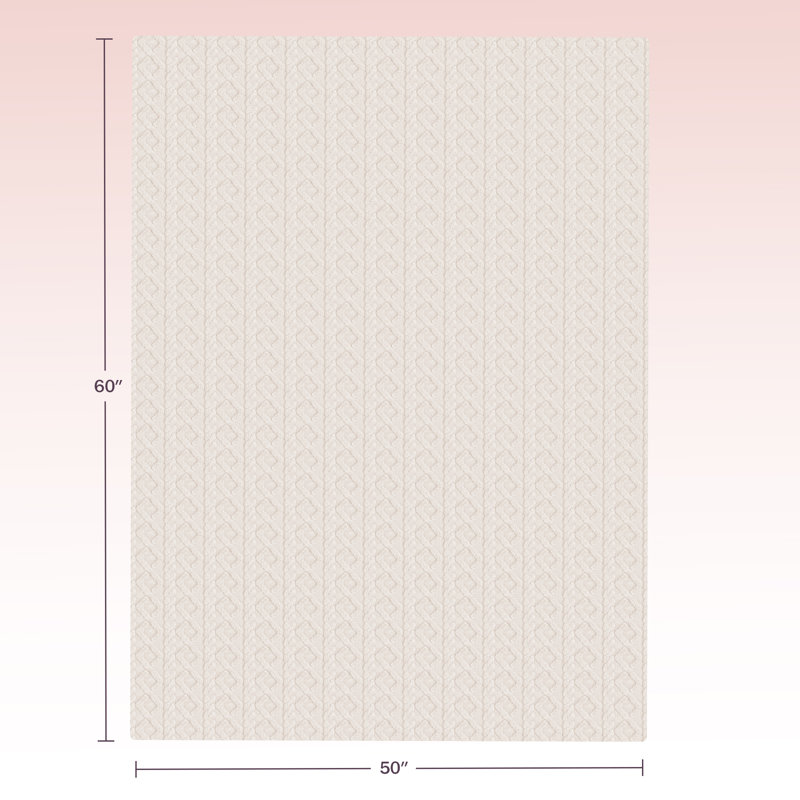 Couverture polaire sherpa pour canapé - 127 x 152 cm, réversible, motif torsadé jacquard, couverture en polaire sherpa pour lit, fauteuil ou canapé - Linge de lit chaud et confortable (Crème)