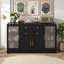 Buffet moderne 58,3 po avec 4 portes, 2 tiroirs, prise de courant et panneaux en acrylique-1733102493