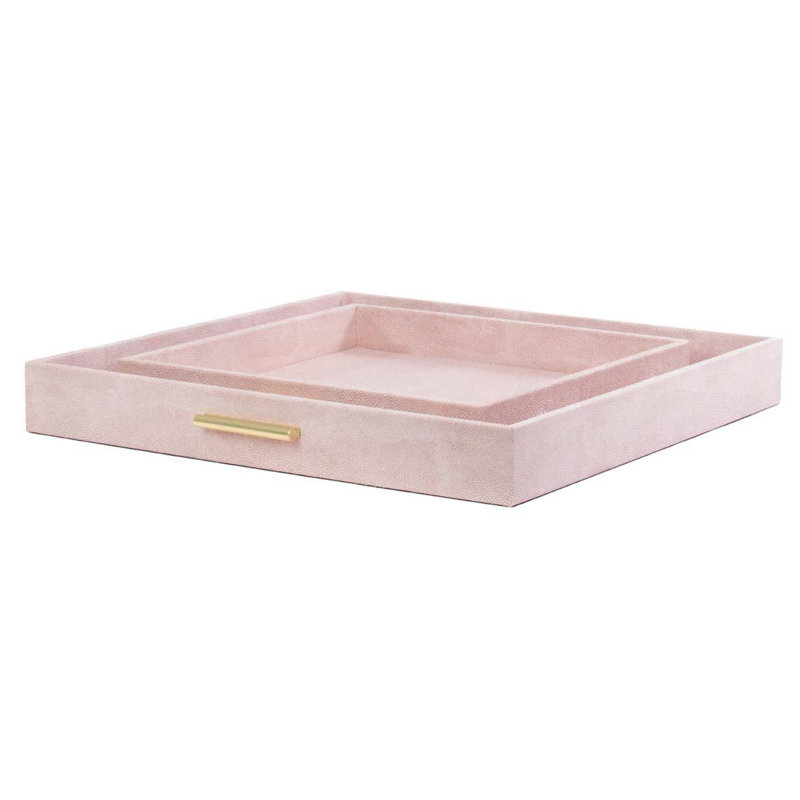 Decorative Tray, Blush, 3" H x 24" W x 24" D