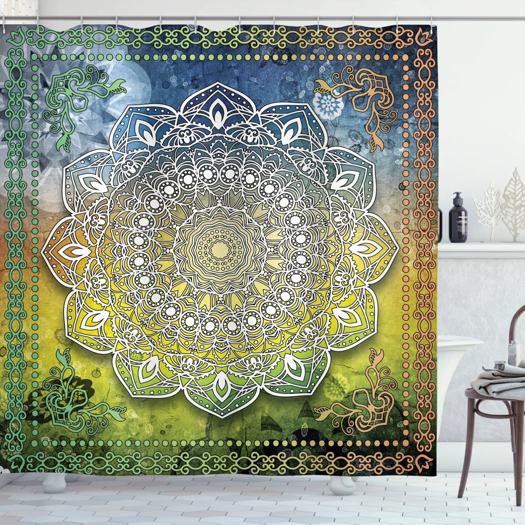 Bellegarde Asian Mandala Zen Boho Print Single Shower Curtain Bloomsbury Market 