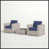 Coussin bleu / cadre gris clair