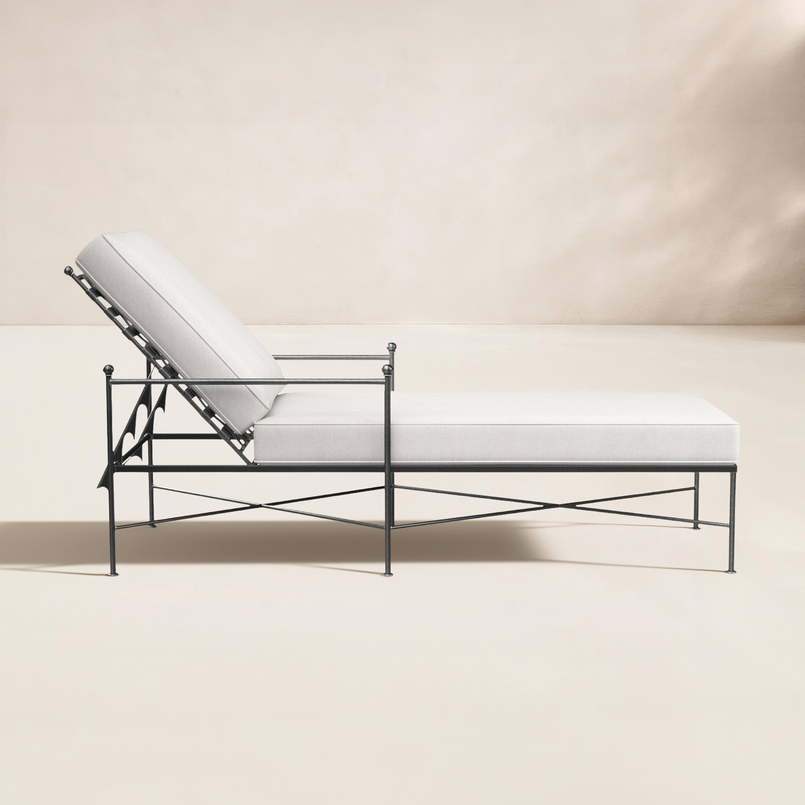 Lucier 26" Sunbrella® Patio Chaise Lounge, Canvas Flax Sunbrella® Canvas