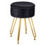 Tabouret de coiffeuse rond avec rangement pour salle de maquillage, chambre à coucher et salon-1604034042